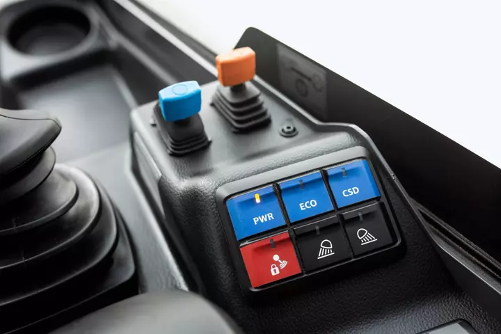 Kramers Radlader 5040 hat fablich codierte Schalter.