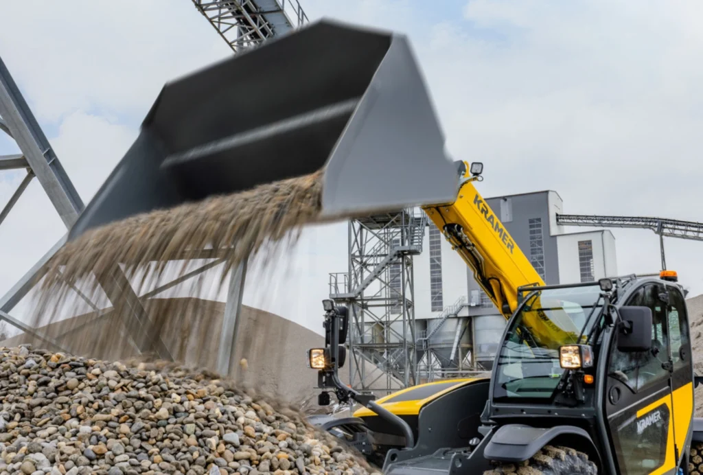 Teleskoplader 3106 von Kramer mit einem Schaufelvolumen von 0,90 m³.